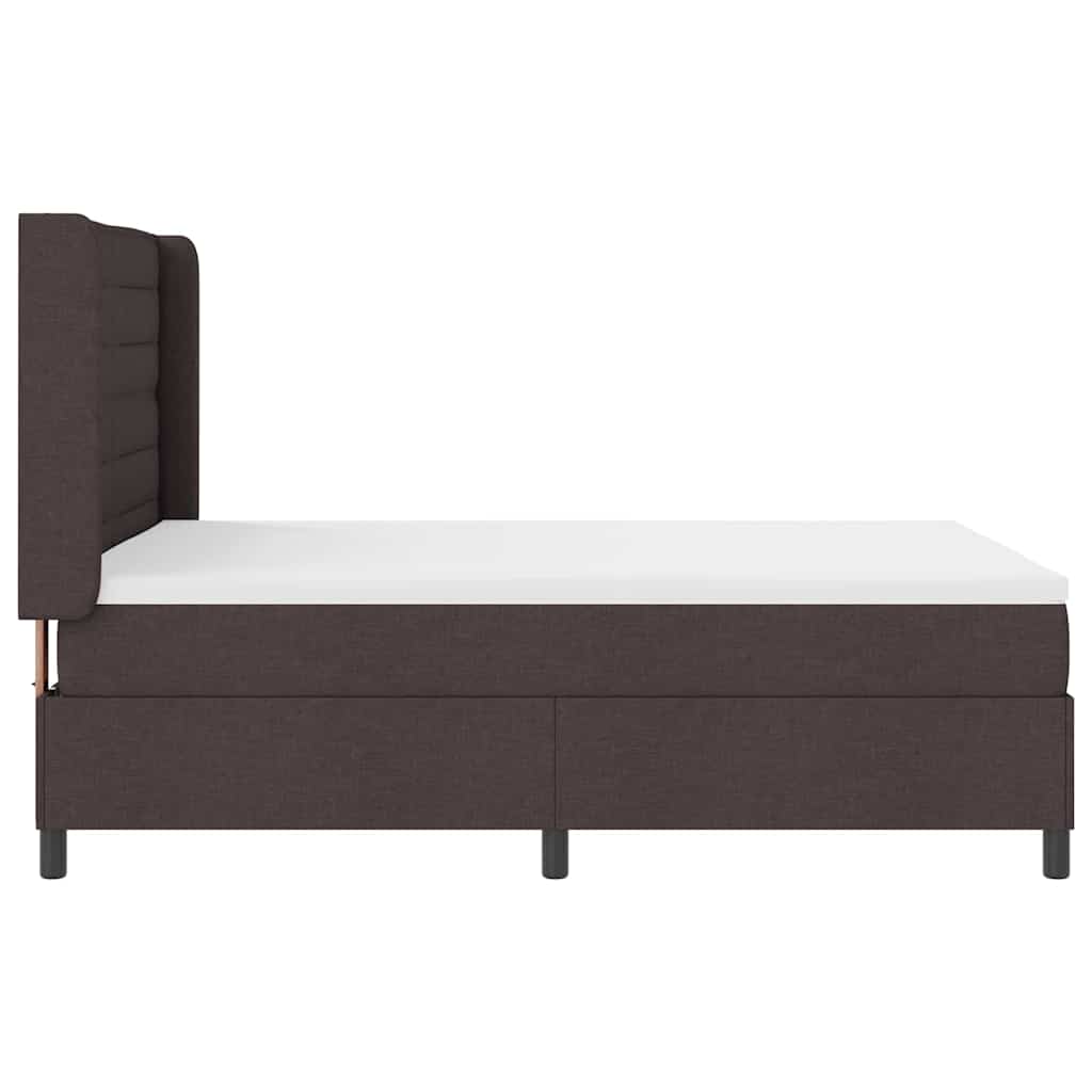 LED Box Spring Bed met matras Donkerbruin 160 x 200 cm Stof