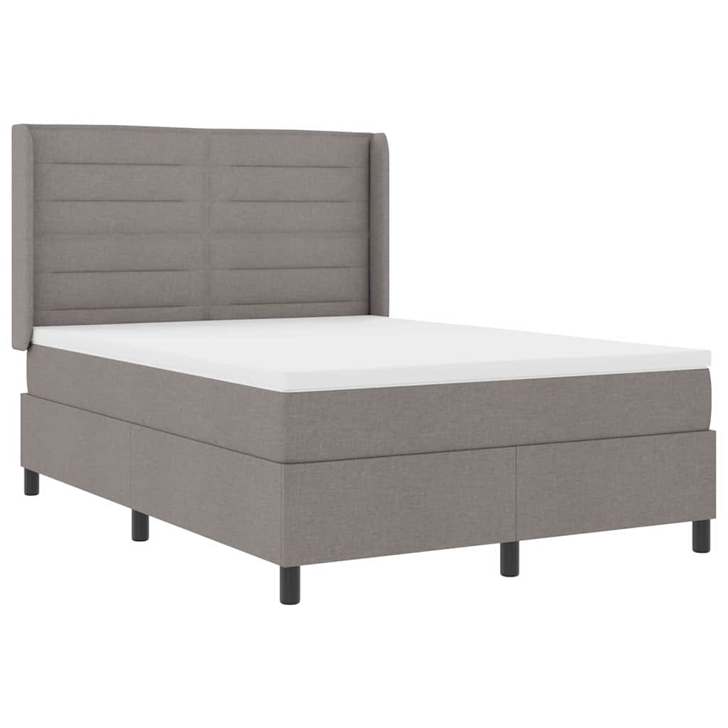 LED Box Spring Bed met hoofdeinde Taupe 160 x 200 cm Stof