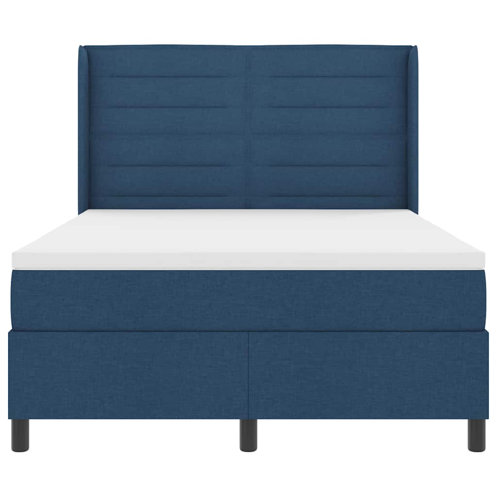 LED Box Spring Bed met matras Blauw 160 x 200 cm Stof