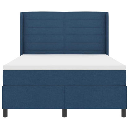 LED Box Spring Bed met matras Blauw 160 x 200 cm Stof