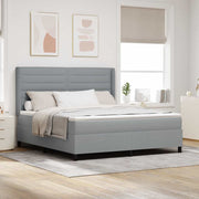 Boxspring bed 180x200 cm lichtgrijs met matras