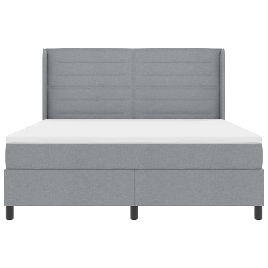 LED Box Spring Bed met matras Lichtgrijs 180 x 200 cm Stof