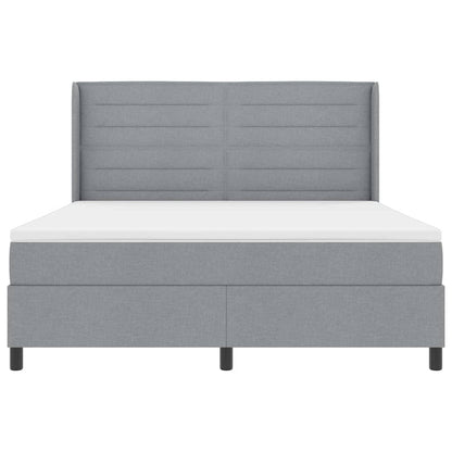 LED Box Spring Bed met matras Lichtgrijs 180 x 200 cm Stof