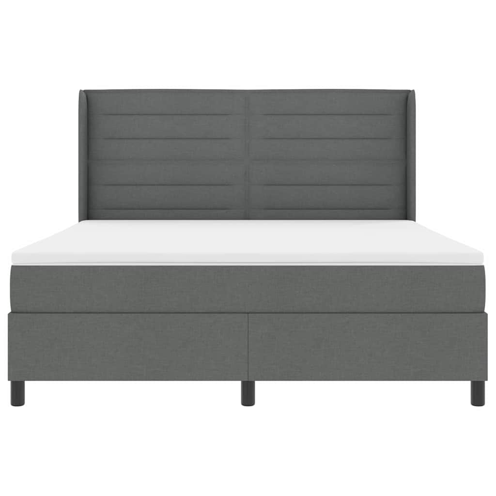 LED Box Spring Bed met matras Donkergrijs 180 x 200 cm Stof