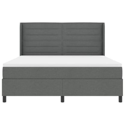LED Box Spring Bed met matras Donkergrijs 180 x 200 cm Stof