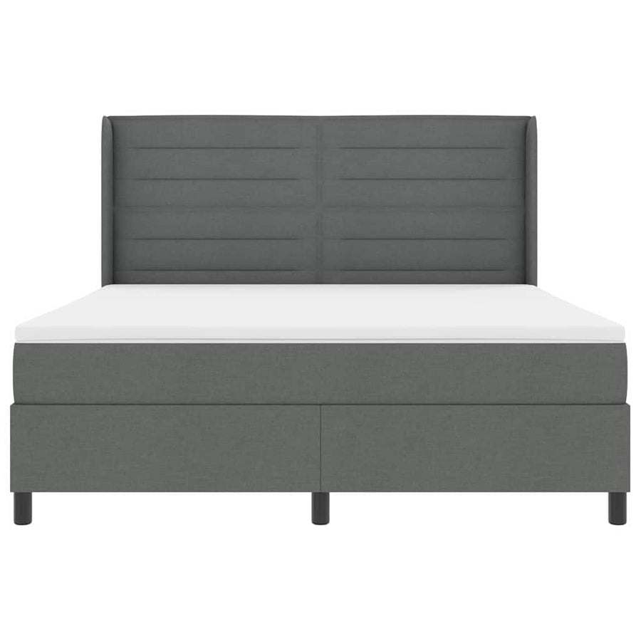 LED Box Spring Bed met matras Donkergrijs 180 x 200 cm Stof