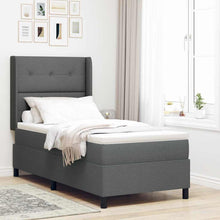 LED Box Spring Bed met hoofdeinde Donkergrijs 90 x 200 cm Stof