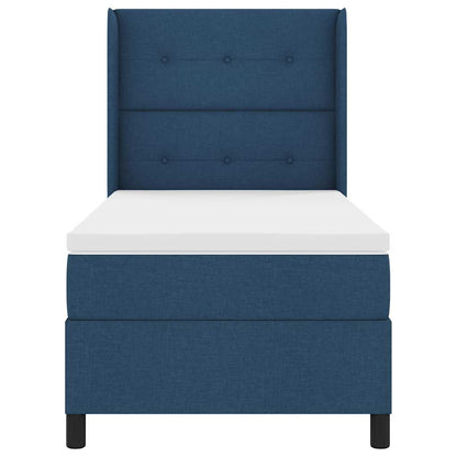 LED Box Spring Bed met hoofdeinde Blauw 90 x 200 cm Stof