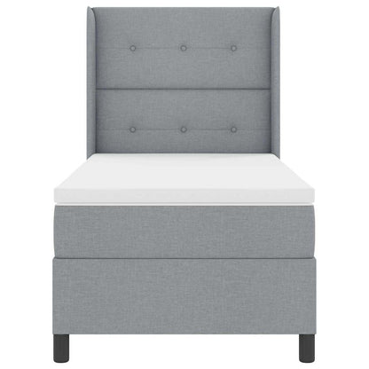 LED Box Spring Bed met hoofdeinde Lichtgrijs 100 x 200 cm Stof