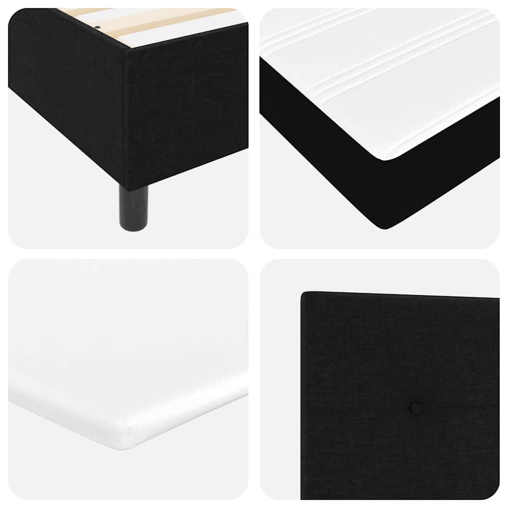 LED Box Spring Bed met hoofdeinde Zwart 100 x 200 cm Stof