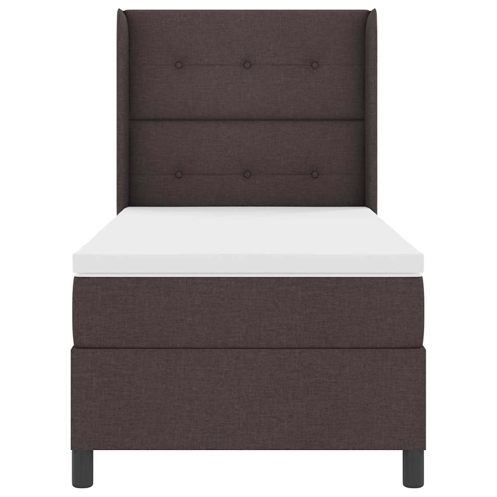LED Box Spring Bed met hoofdeinde Donkerbruin 100 x 200 cm Stof