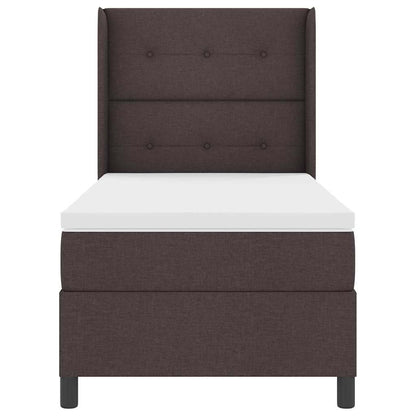 LED Box Spring Bed met hoofdeinde Donkerbruin 100 x 200 cm Stof