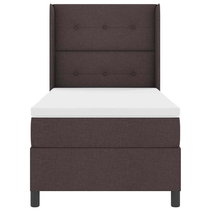 LED Box Spring Bed met hoofdeinde Donkerbruin 100 x 200 cm Stof