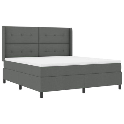 LED Box Spring Bed met hoofdeinde Donkergrijs 180 x 200 cm Stof