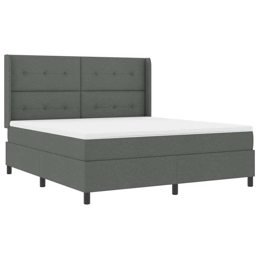 LED Box Spring Bed met hoofdeinde Donkergrijs 180 x 200 cm Stof