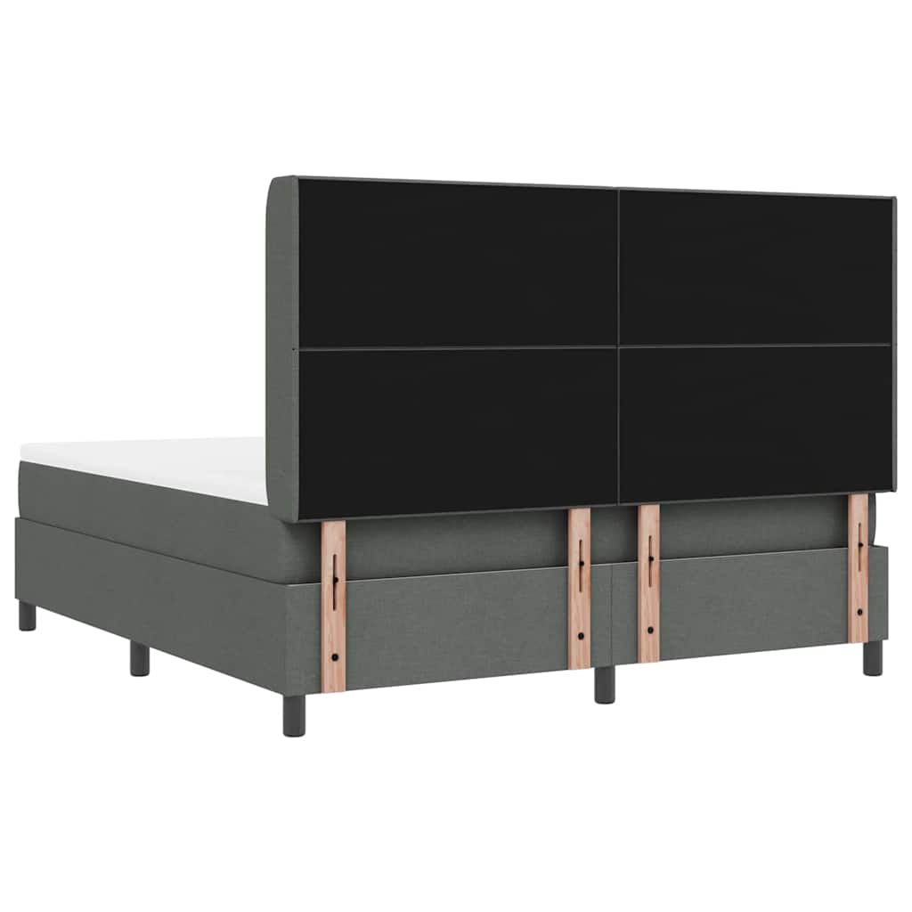 LED Box Spring Bed met hoofdeinde Donkergrijs 180 x 200 cm Stof
