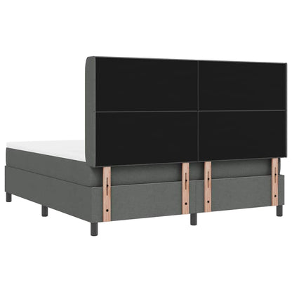 LED Box Spring Bed met hoofdeinde Donkergrijs 180 x 200 cm Stof