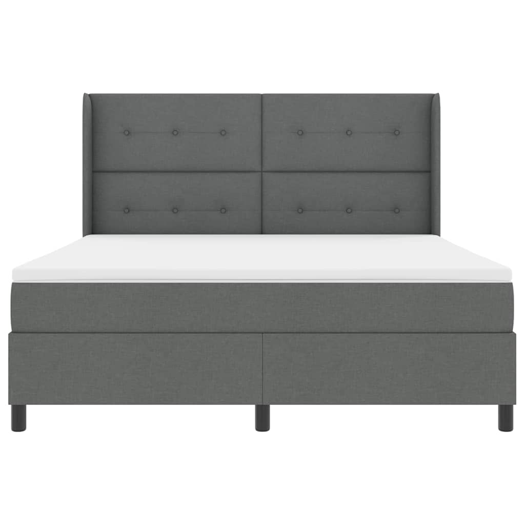LED Box Spring Bed met hoofdeinde Donkergrijs 180 x 200 cm Stof