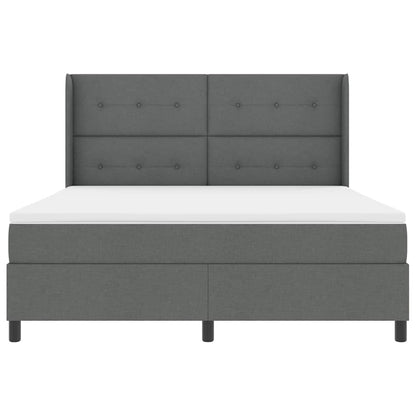 LED Box Spring Bed met hoofdeinde Donkergrijs 180 x 200 cm Stof