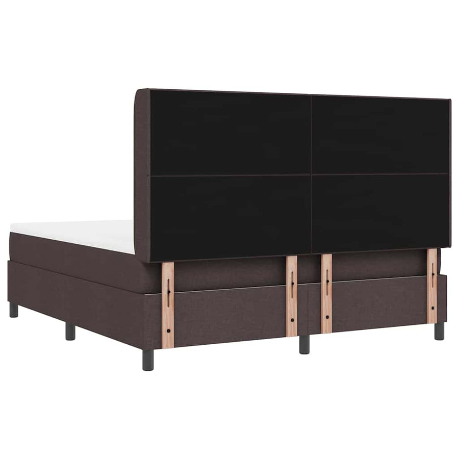 LED Box Spring Bed met matras Donkerbruin 180 x 200 cm Stof