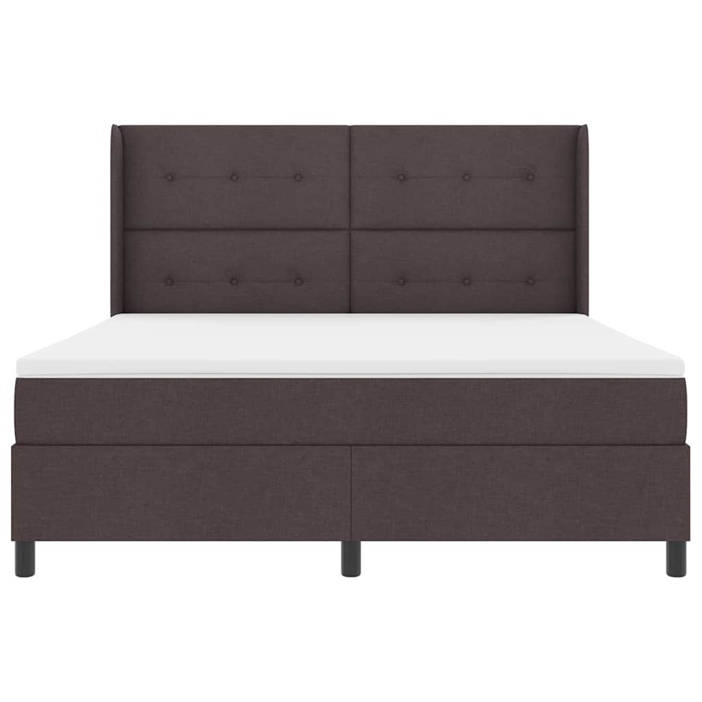 LED Box Spring Bed met matras Donkerbruin 180 x 200 cm Stof