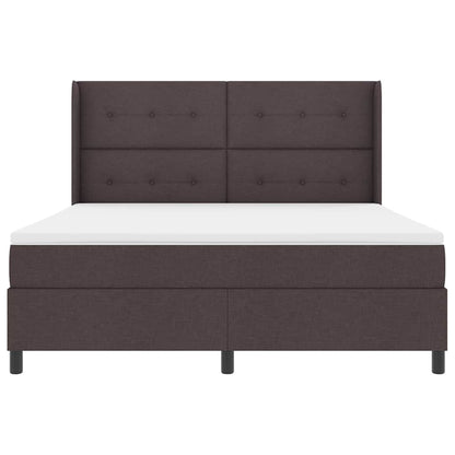 LED Box Spring Bed met matras Donkerbruin 180 x 200 cm Stof