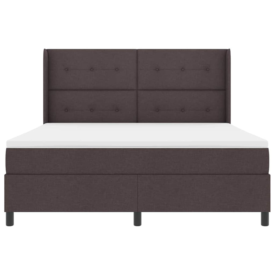 LED Box Spring Bed met matras Donkerbruin 180 x 200 cm Stof