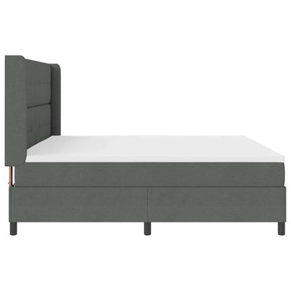 LED Box Spring Bed met hoofdeinde Donkergrijs 200 x 200 cm Stof