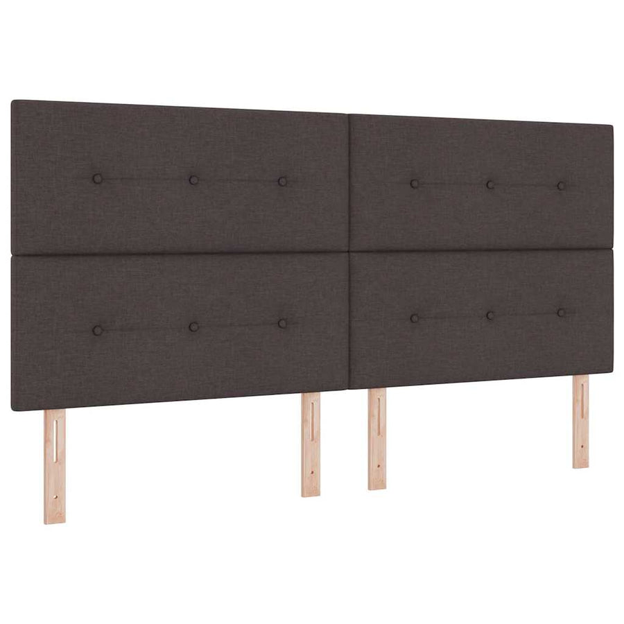 LED Box Spring Bed met hoofdeinde Donkerbruin 200 x 200 cm Stof