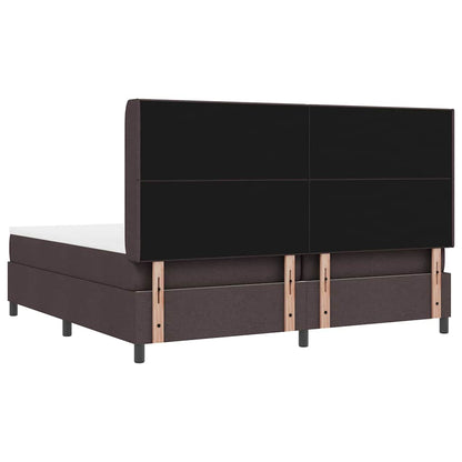 LED Box Spring Bed met hoofdeinde Donkerbruin 200 x 200 cm Stof
