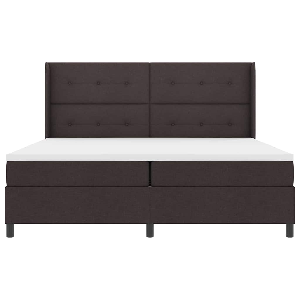 LED Box Spring Bed met hoofdeinde Donkerbruin 200 x 200 cm Stof