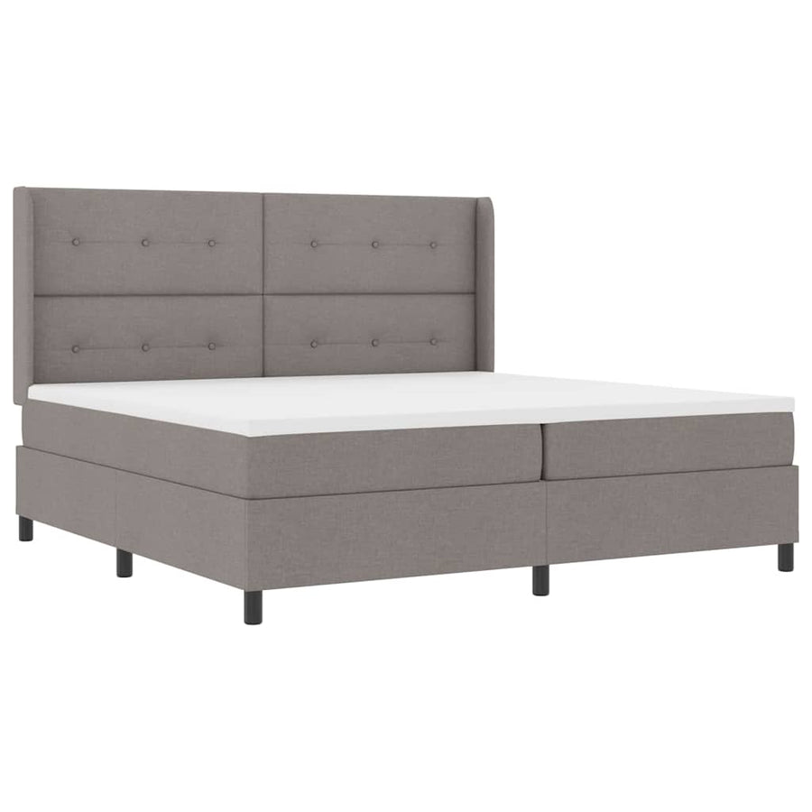 LED Box Spring Bed met hoofdeinde Taupe 200 x 200 cm Stof