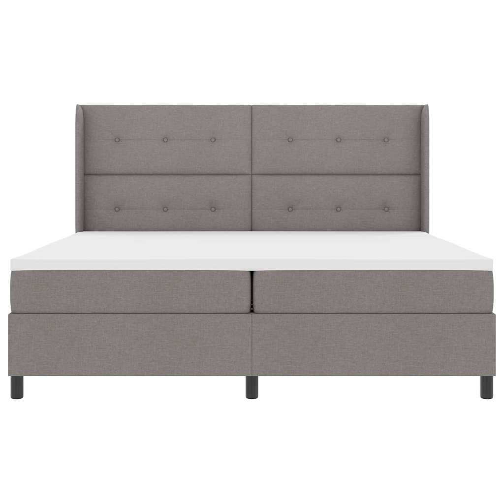LED Box Spring Bed met hoofdeinde Taupe 200 x 200 cm Stof