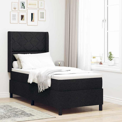 LED Box Spring Bed met hoofdeinde Zwart 80 x 200 cm Stof