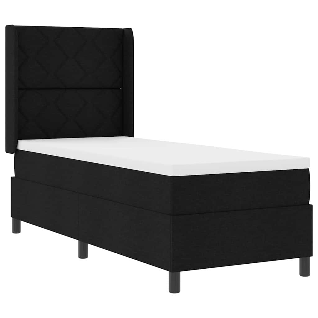 LED Box Spring Bed met hoofdeinde Zwart 80 x 200 cm Stof