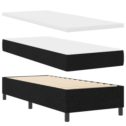 LED Box Spring Bed met hoofdeinde Zwart 80 x 200 cm Stof