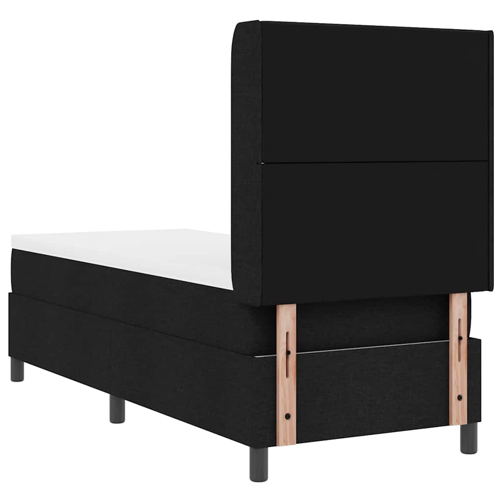 LED Box Spring Bed met hoofdeinde Zwart 80 x 200 cm Stof
