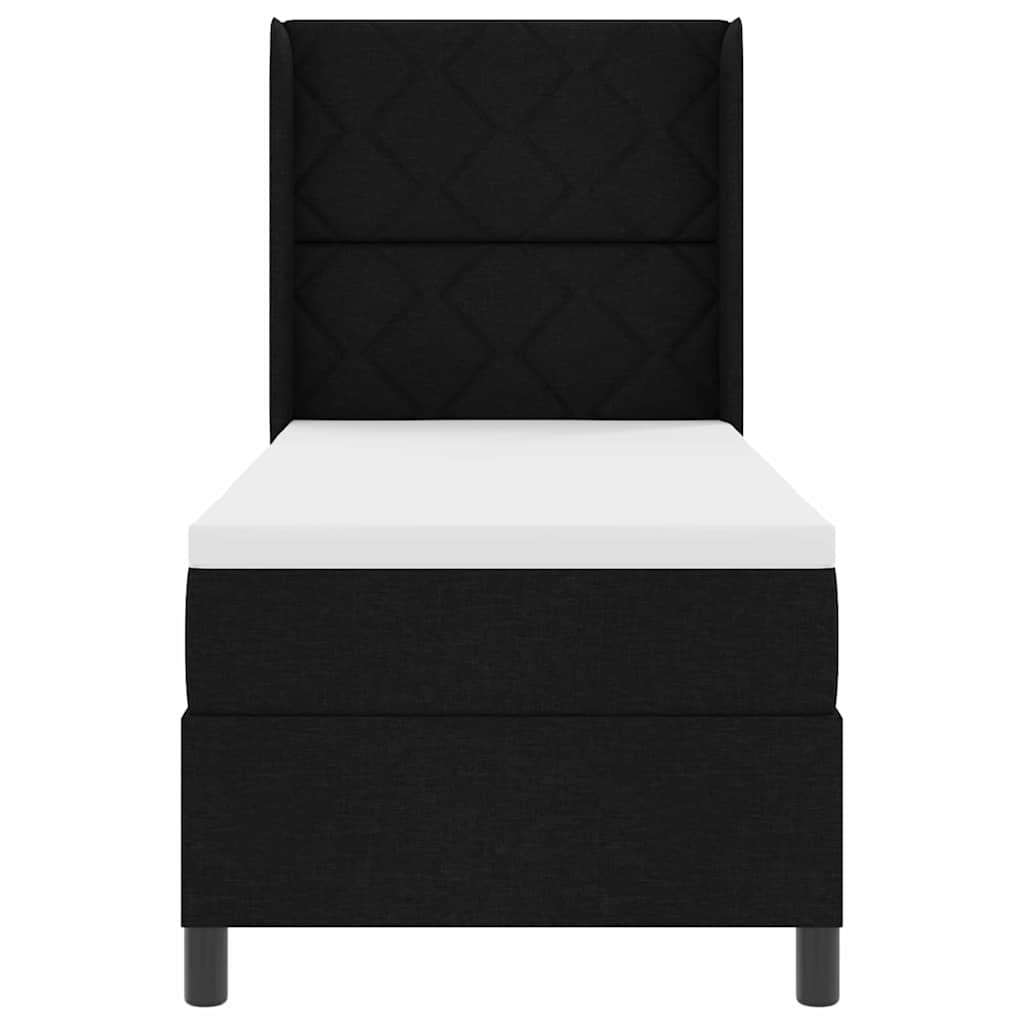 LED Box Spring Bed met hoofdeinde Zwart 80 x 200 cm Stof