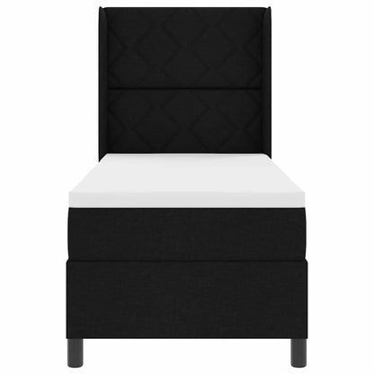 LED Box Spring Bed met hoofdeinde Zwart 80 x 200 cm Stof