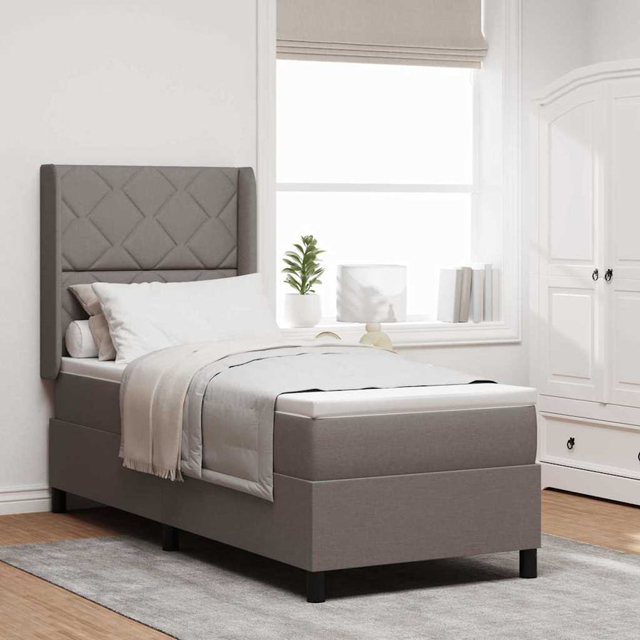 LED Box Spring Bed met hoofdeinde Taupe 80 x 200 cm Stof