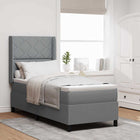 Boxspringbed LED lichtgrijs 90x190 cm stof