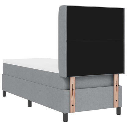LED Box Spring Bed met hoofdeinde Lichtgrijs 90 x 190 cm Stof