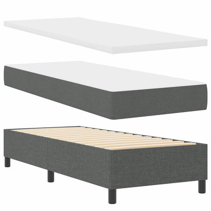LED Box Spring Bed met hoofdeinde Donkergrijs 90 x 190 cm Stof