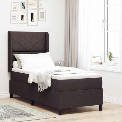 LED Box Spring Bed met hoofdeinde Donkerbruin 90 x 190 cm Stof