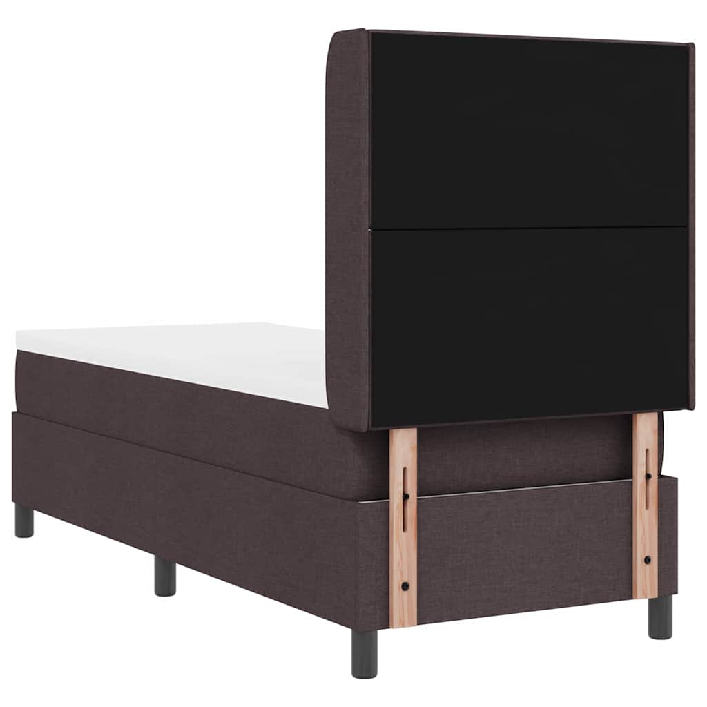 LED Box Spring Bed met hoofdeinde Donkerbruin 90 x 190 cm Stof