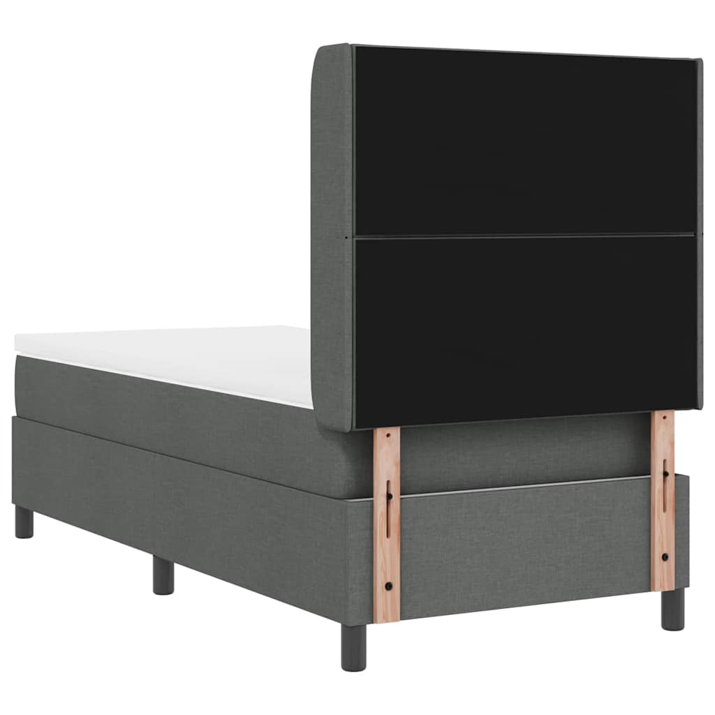 LED Box Spring Bed met hoofdeinde Donkergrijs 90 x 200 cm Stof