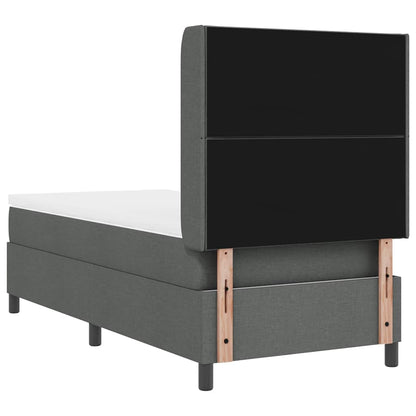 LED Box Spring Bed met hoofdeinde Donkergrijs 90 x 200 cm Stof