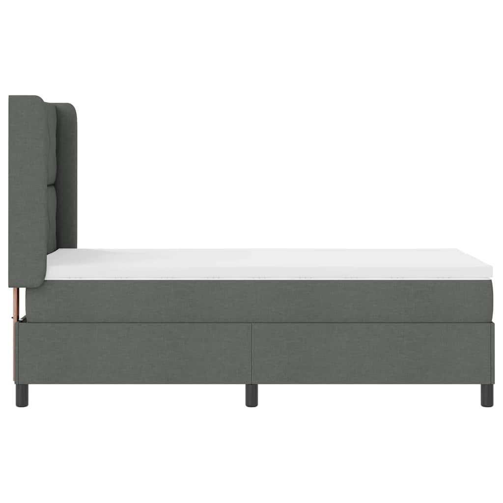 LED Box Spring Bed met hoofdeinde Donkergrijs 90 x 200 cm Stof