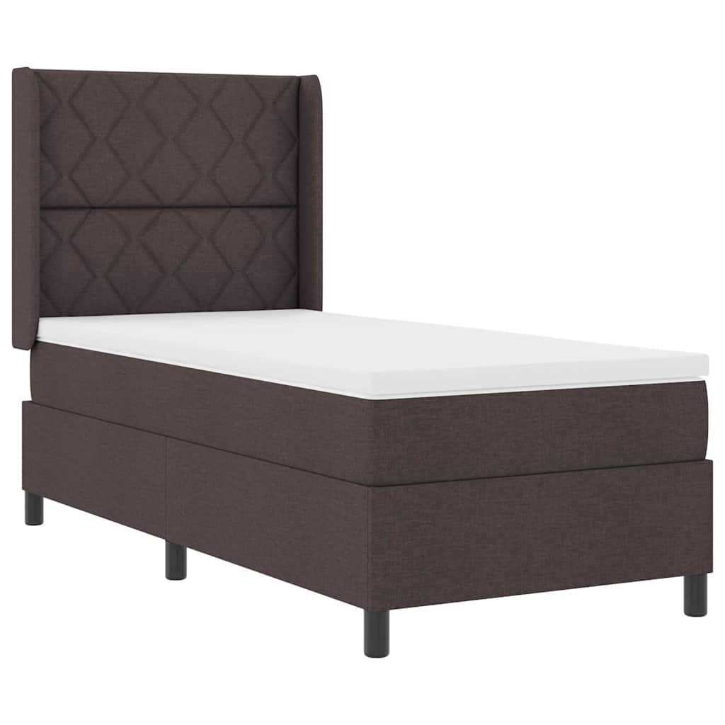 LED Box Spring Bed met hoofdeinde Donkerbruin 90 x 200 cm Stof