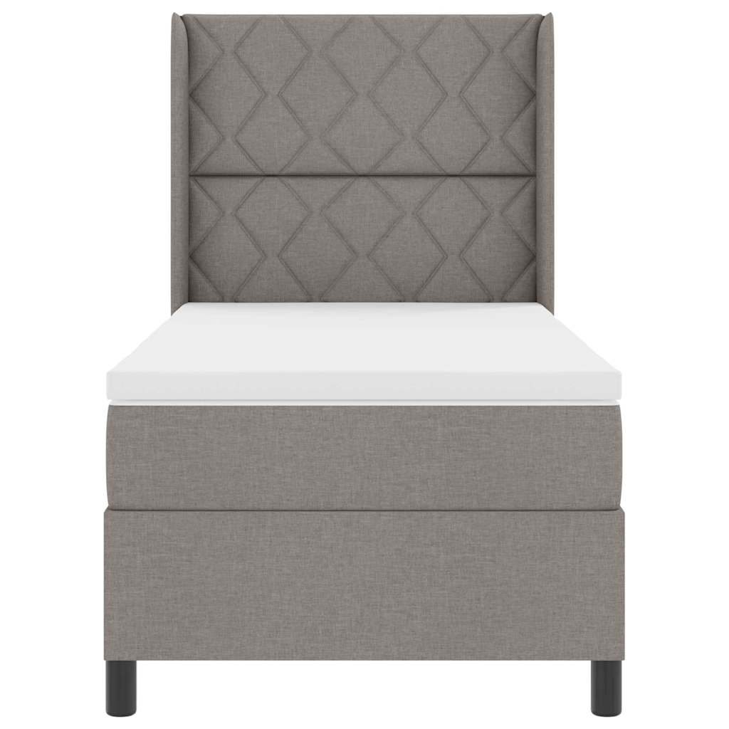 LED Box Spring Bed met hoofdeinde Taupe 90 x 200 cm Stof